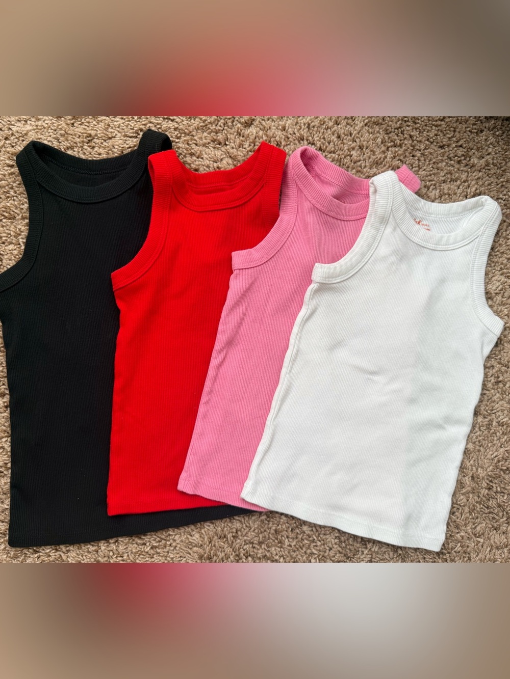 Cat & Jack Girls Ribbed Tank Tops Lot of 4 Size XS 4/5 & S 6/7